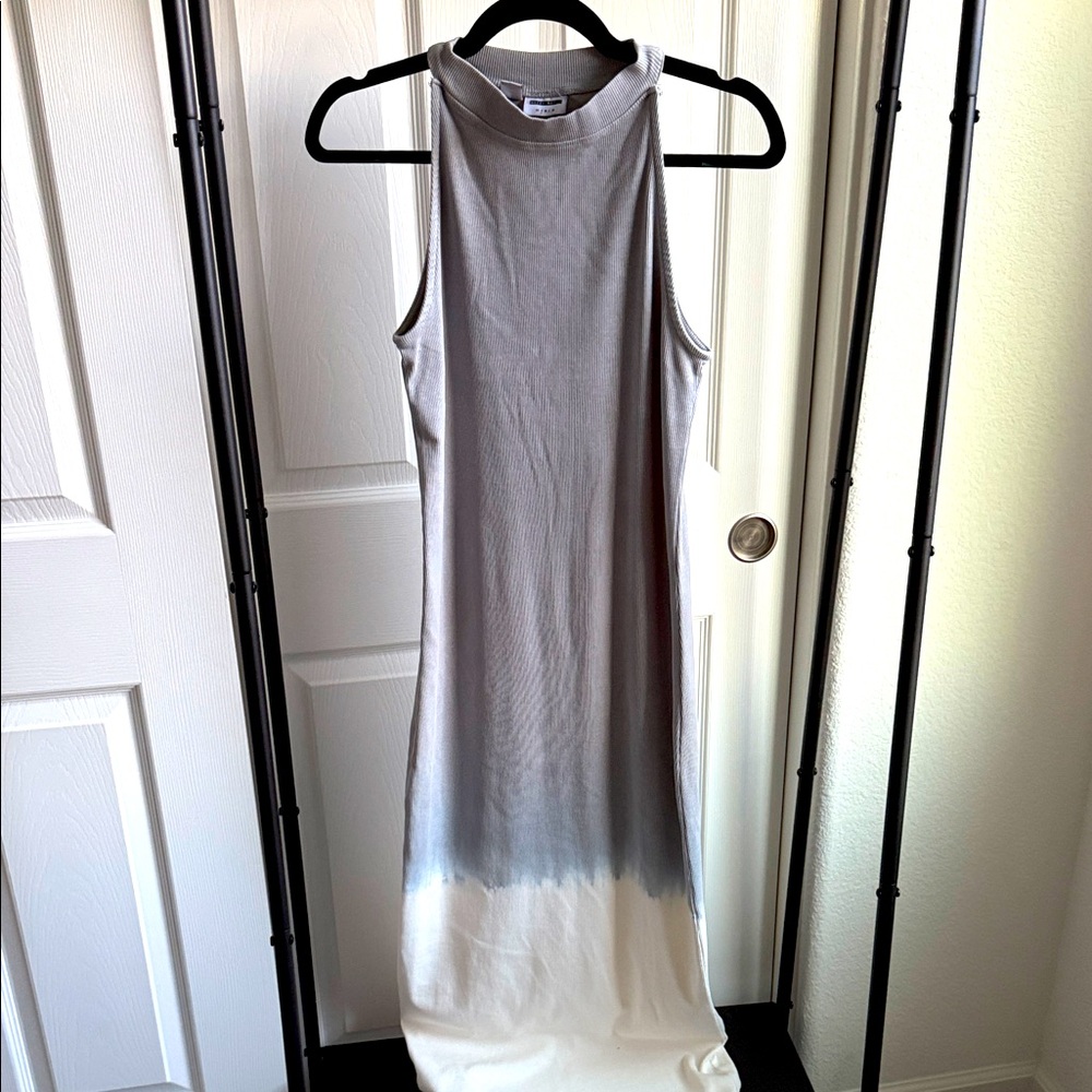 Noisy may Gray and Cream Maxi Dress